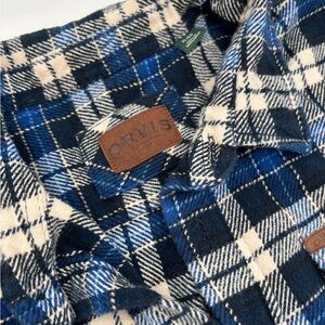 Orvis Navy and Beige Plaid Shirt